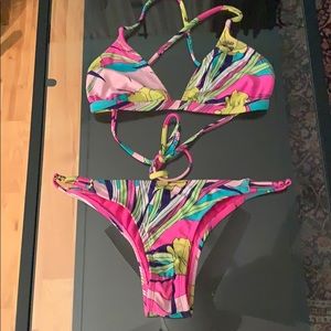 Tropical print bikini